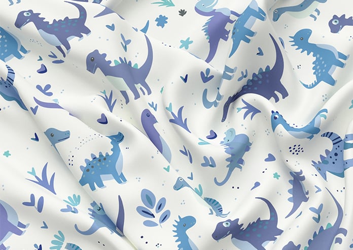 Dino Land, Blue Denim - Motorised Roman Blind - Image 4